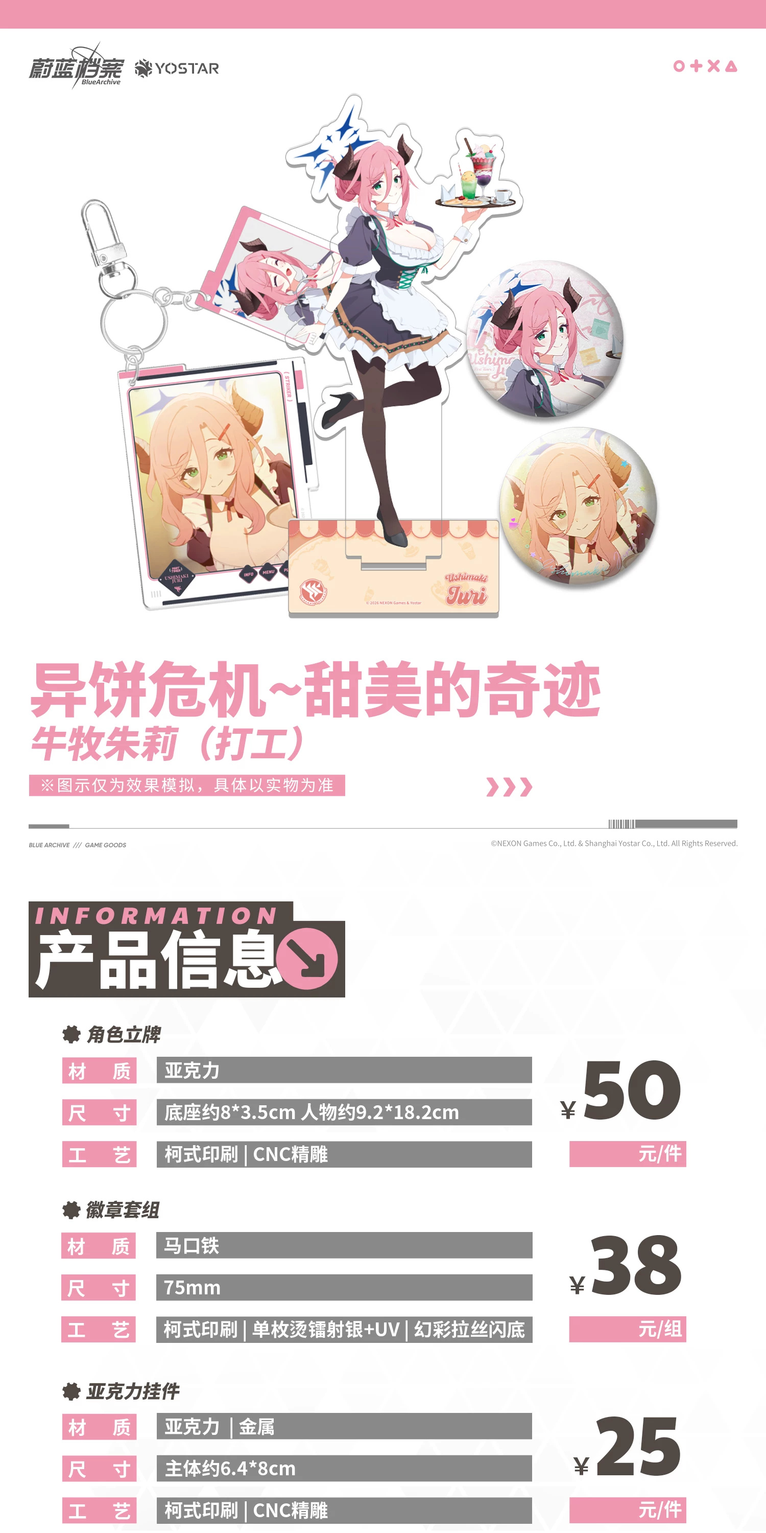 Blue Archive — Pandemic Hazard: Miraculous Pancake · Juri merchandise comparison and detail view.