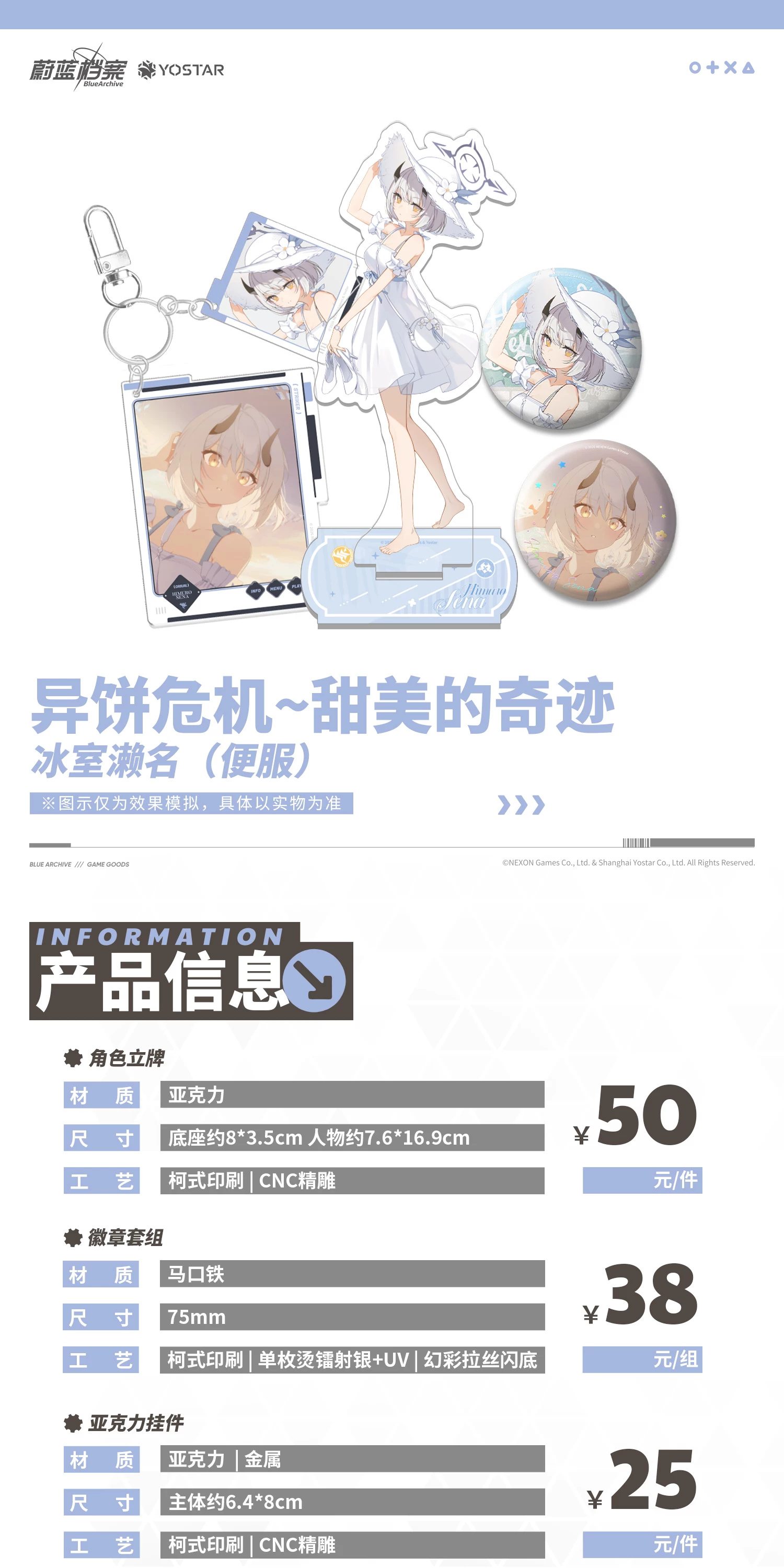 Blue Archive — Pandemic Hazard: Miraculous Pancake · Sena merchandise comparison and detail view.